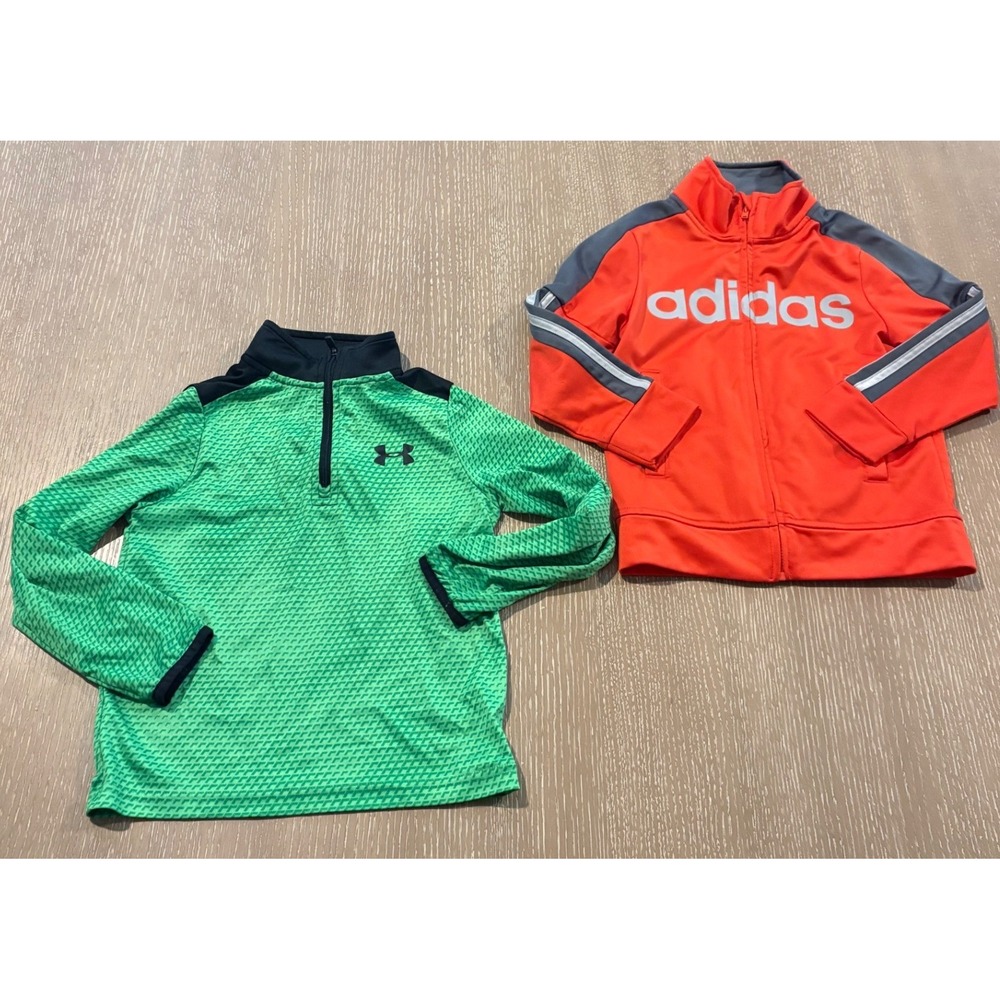Lot‎ of 2 Toddler Boys Adidas Under Armour Jackets Pullover Size 5 EUC